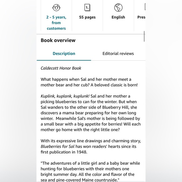 SALE❤️ Book Bundle - Blueberries For Sal & Curious George at the Aquarium - Picture 10 of 12